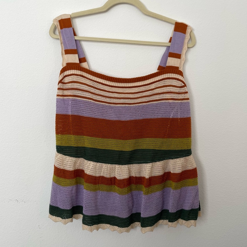Eloquii Size 14/16 Knit Striped Tank Top Sweater